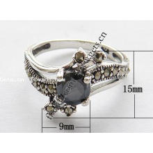 2015 Gets.com thailand prata esterlina preta couro dedo anéis